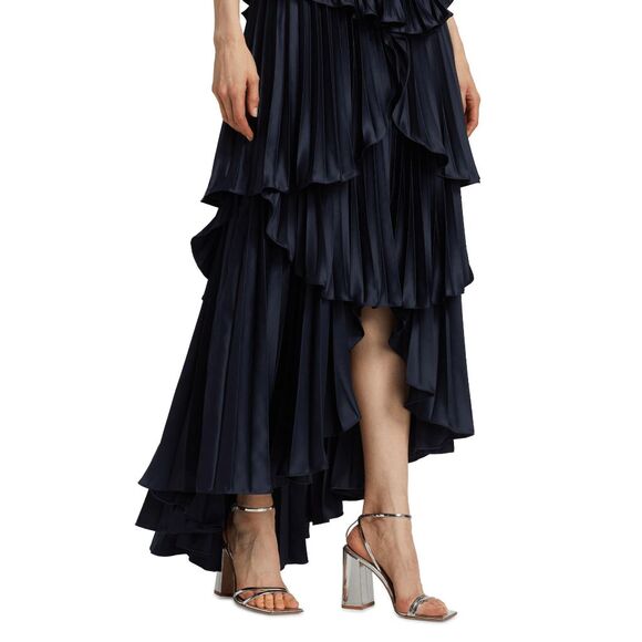 AMUR Janey Tiered Shell High-Low Gown in Navy Size US12 $648 - Picture 5 of 12